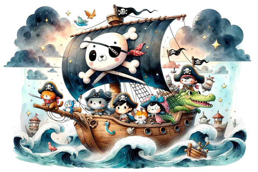Papier peint pirate moussaillons enfant