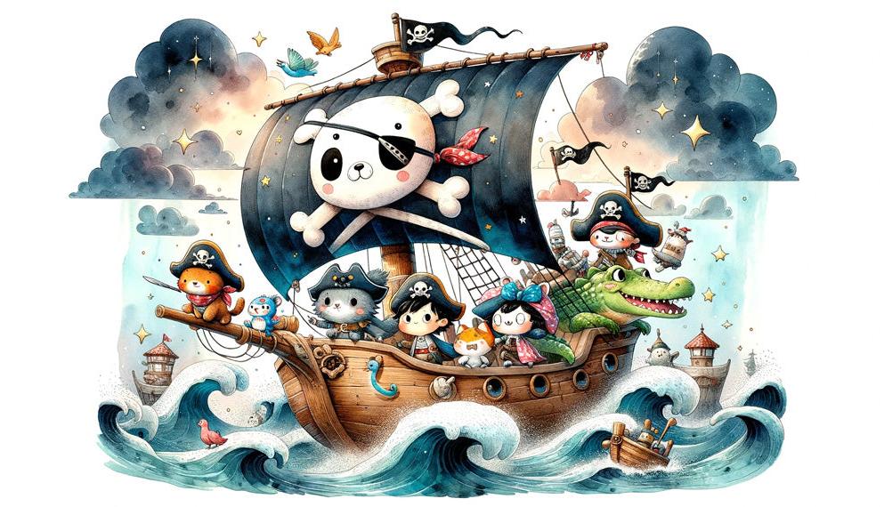 Papier peint pirate moussaillons enfant