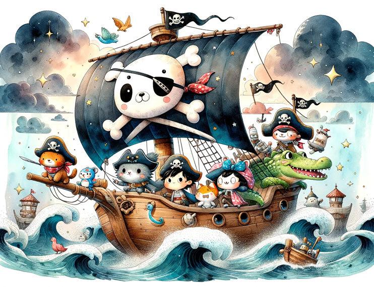 Papier peint pirate moussaillons enfant