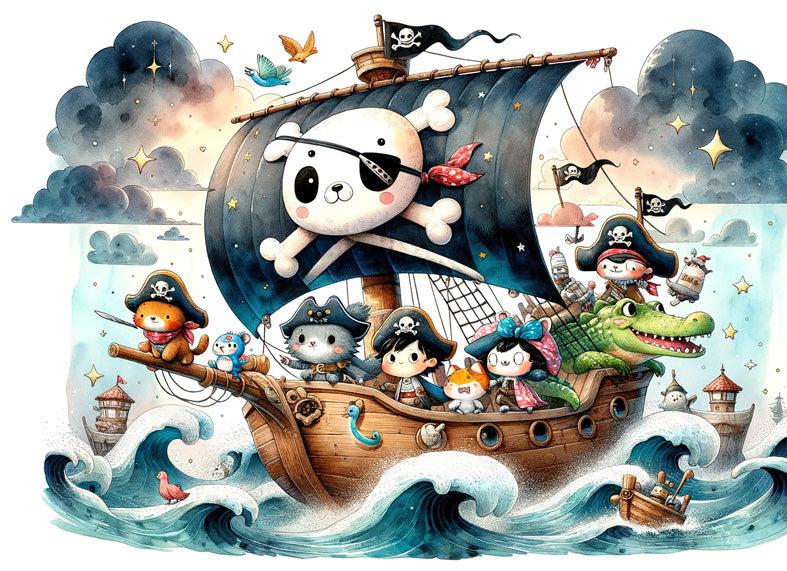 Papier peint pirate moussaillons enfant