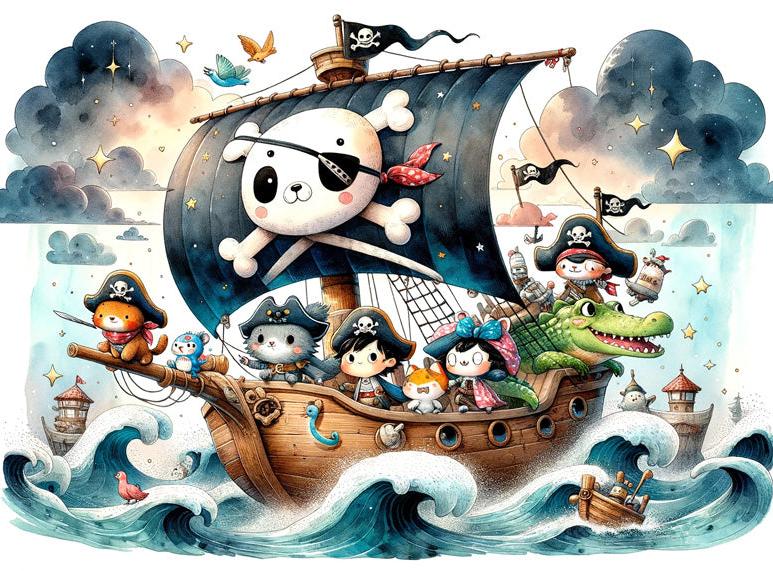 Papier peint pirate moussaillons enfant