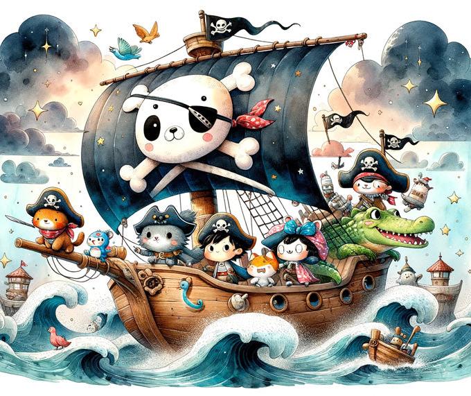 Papier peint pirate moussaillons enfant