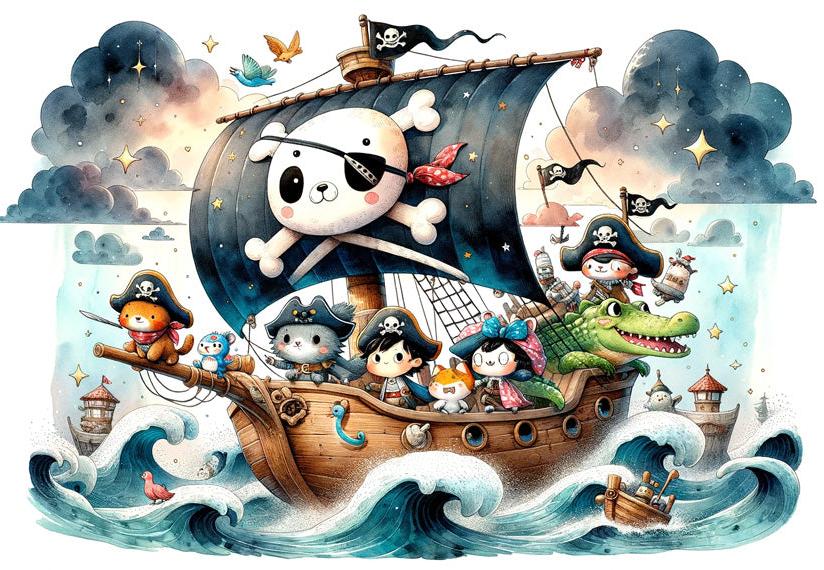 Papier peint pirate moussaillons enfant