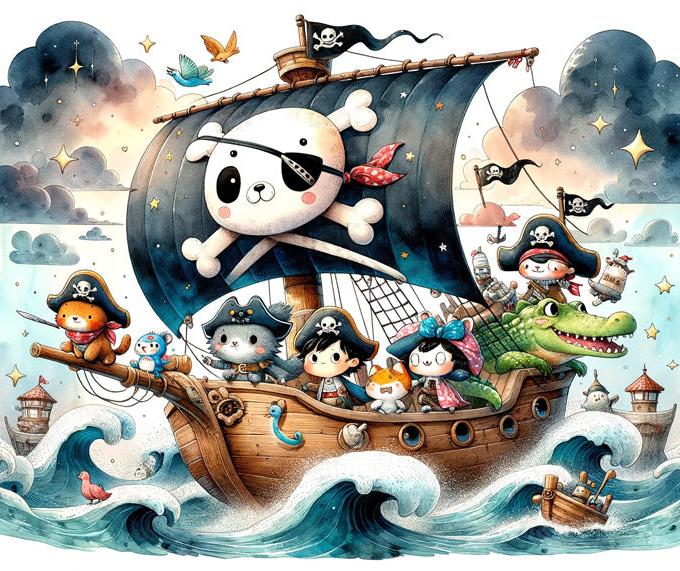Papier peint pirate moussaillons enfant