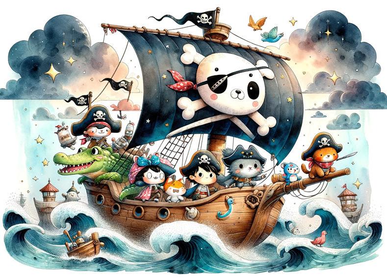 Papier peint pirate moussaillons enfant