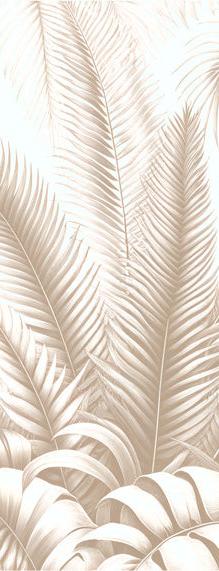 Papier peint feuillage beige jungle de feuilles