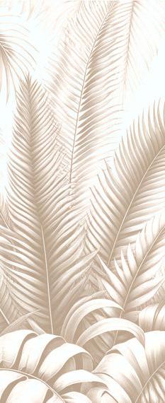 Papier peint feuillage beige jungle de feuilles