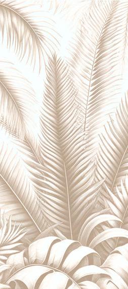 Papier peint feuillage beige jungle de feuilles