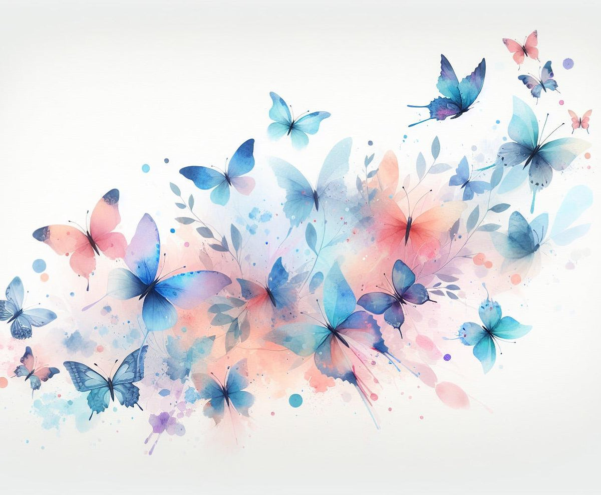 Papier peint papillons envolée aquarelle