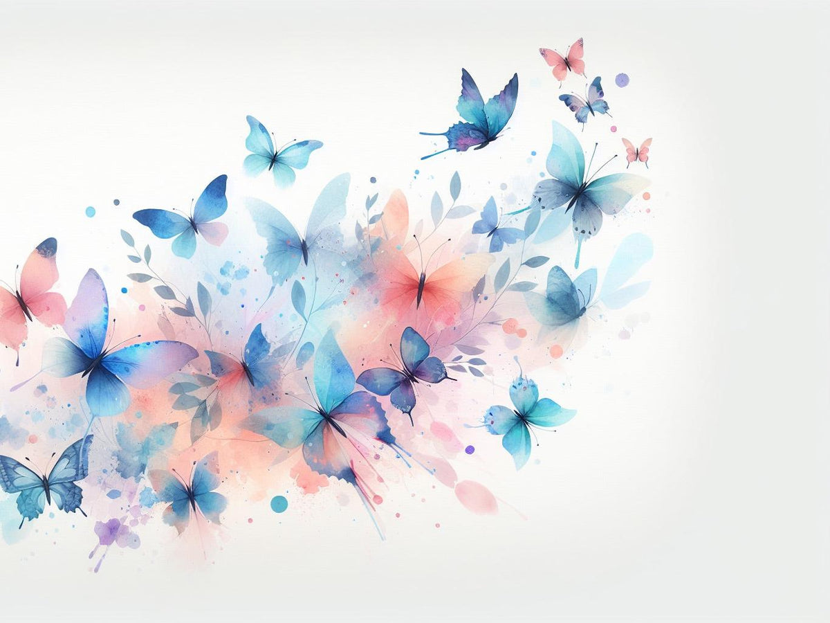 Papier peint papillons envolée aquarelle