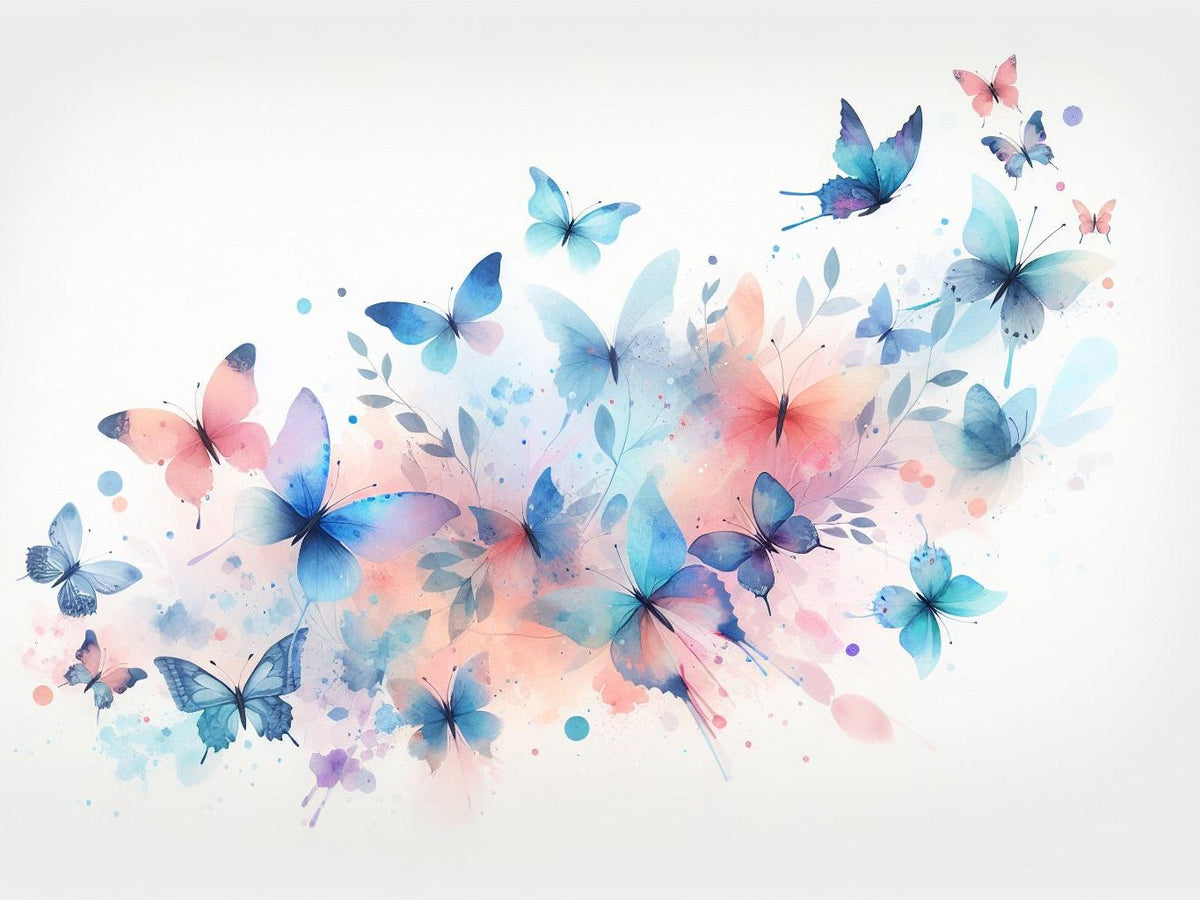 Papier peint papillons envolée aquarelle