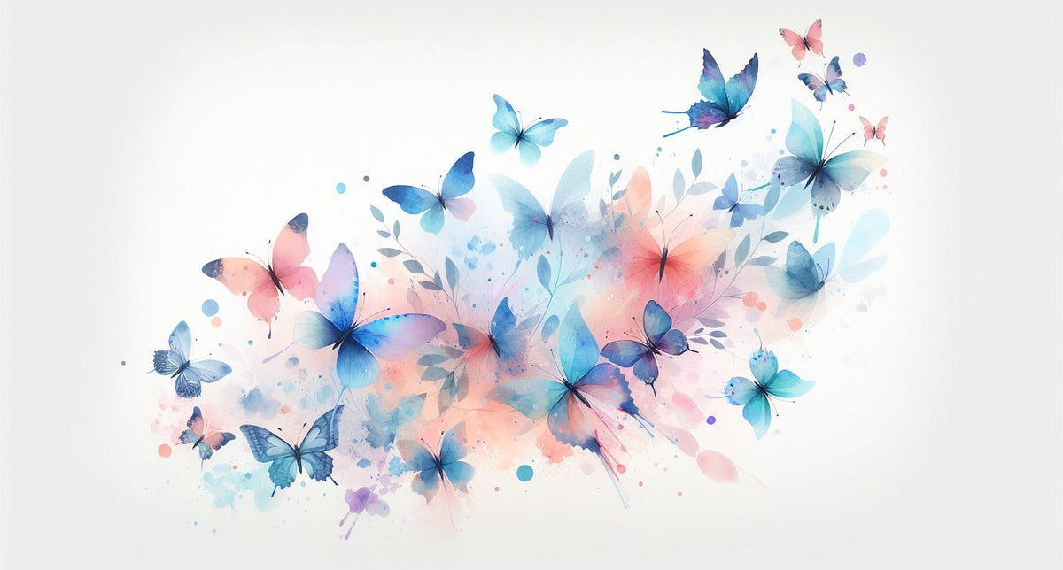 Papier peint papillons envolée aquarelle