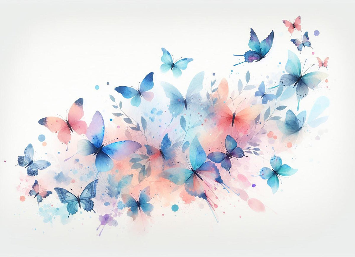 Papier peint papillons envolée aquarelle