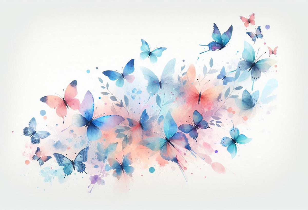 Papier peint papillons envolée aquarelle