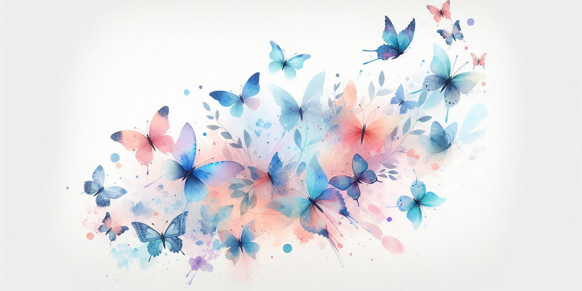 Papier peint papillons envolée aquarelle