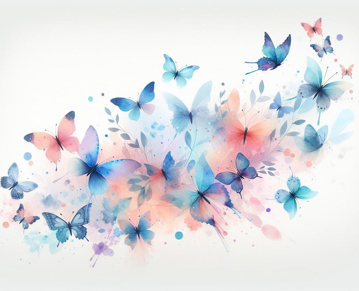 Papier peint papillons envolée aquarelle