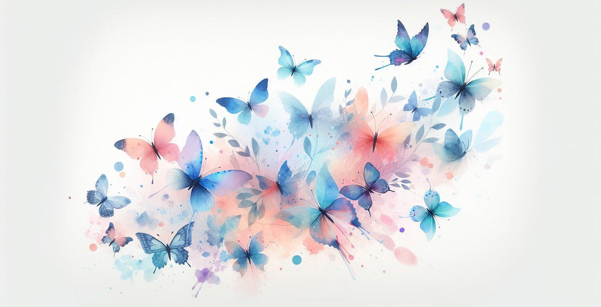 Papier peint papillons envolée aquarelle