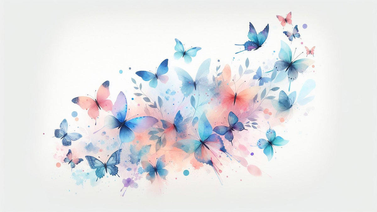 Papier peint papillons envolée aquarelle
