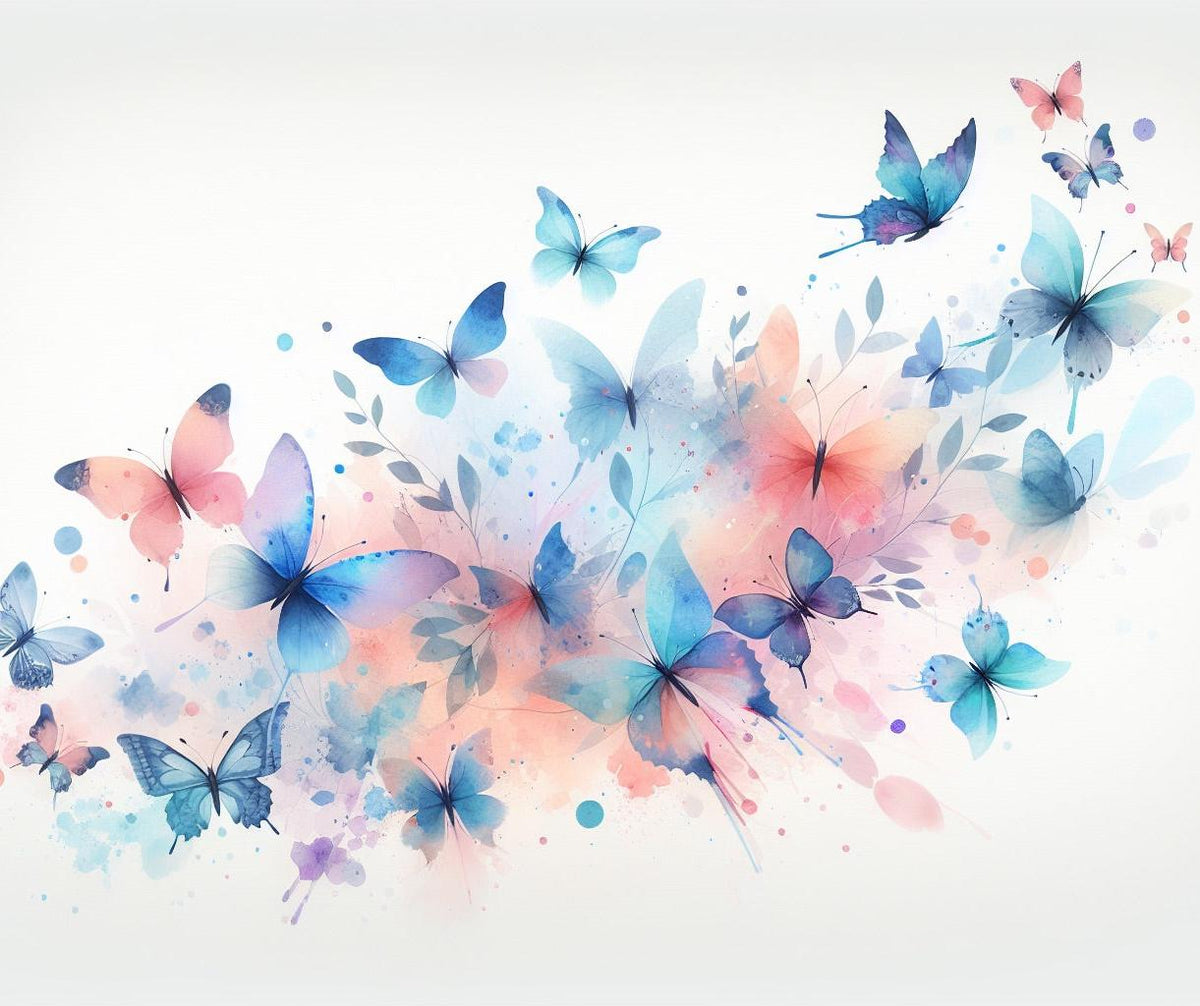 Papier peint papillons envolée aquarelle