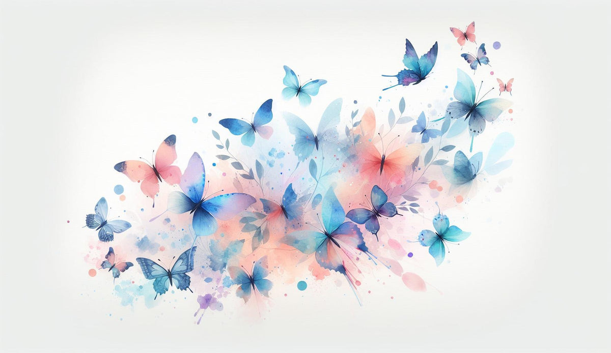 Papier peint papillons envolée aquarelle