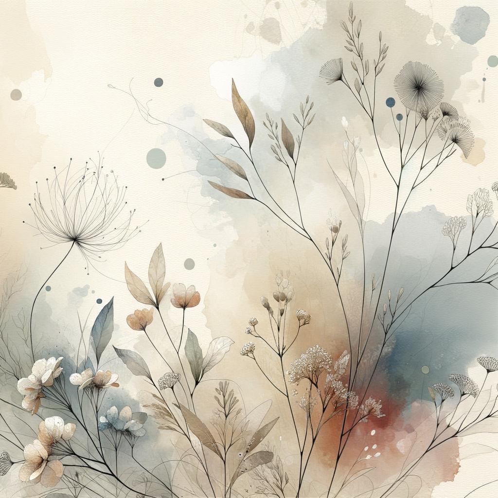 Papier peint fleuri aquarelle fleurs sauvages