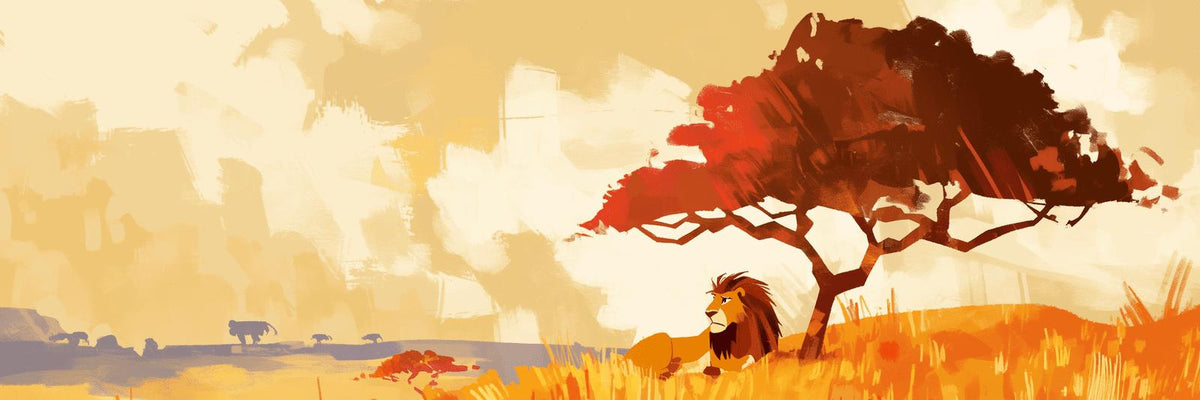Papier peint lion roi de la savane