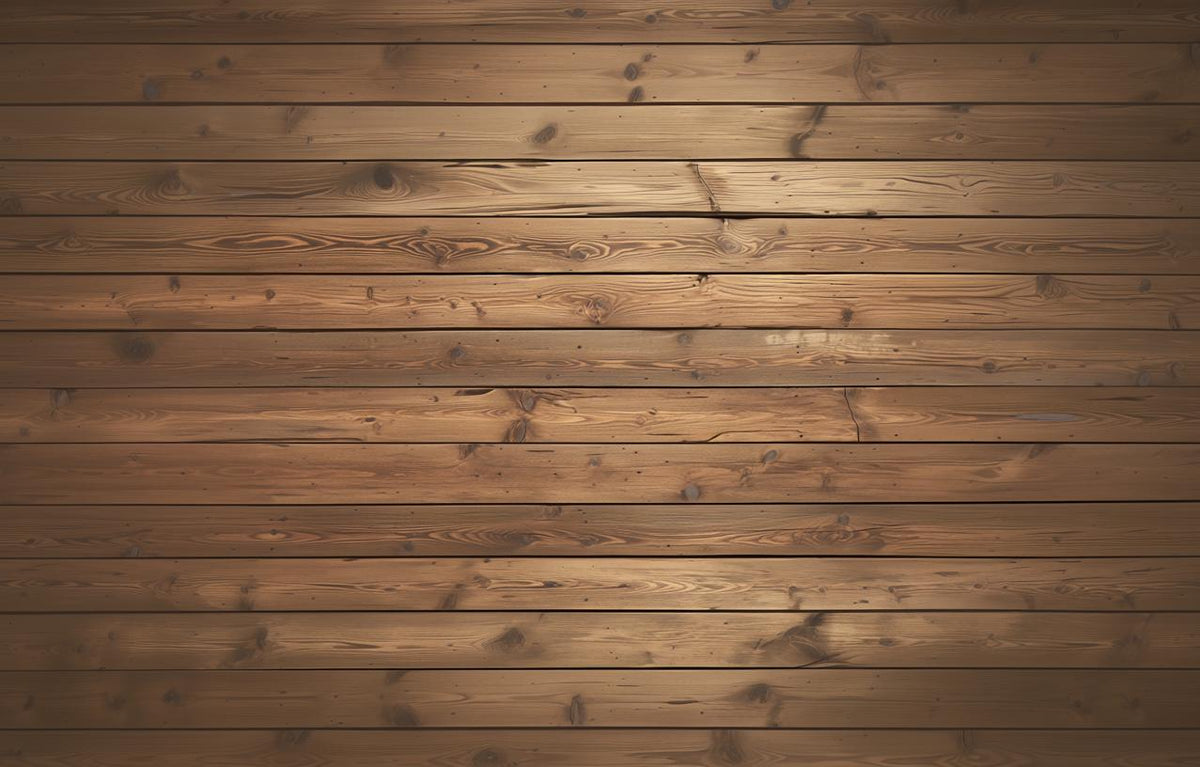 Papier peint imitation bois horizontal marron