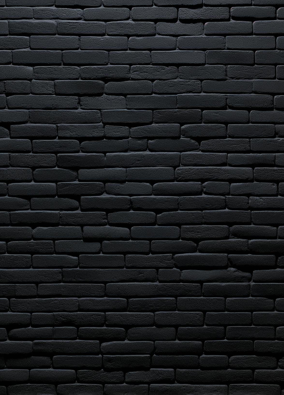 Papier peint briques noires fines