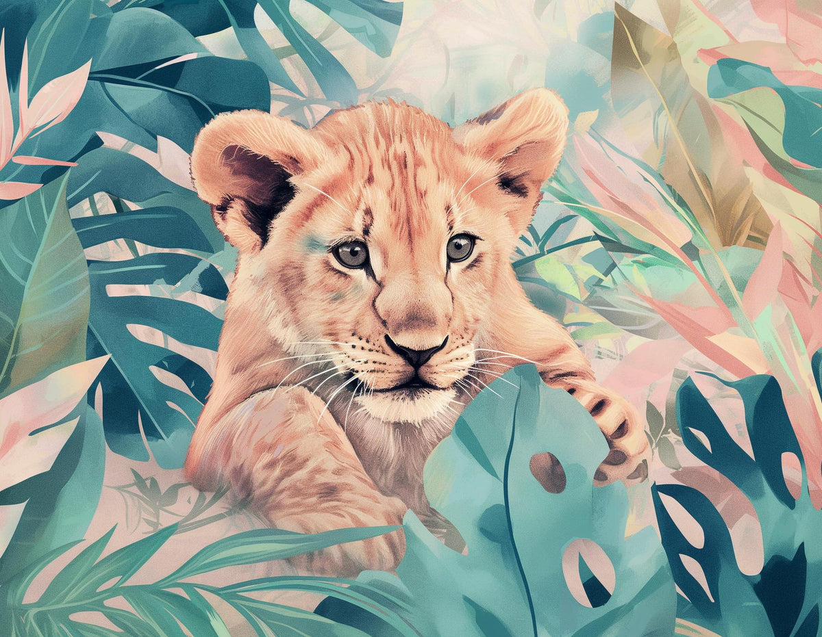Papier peint lionceau roi de la jungle