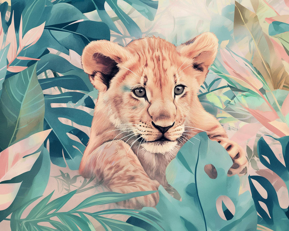 Papier peint lionceau roi de la jungle