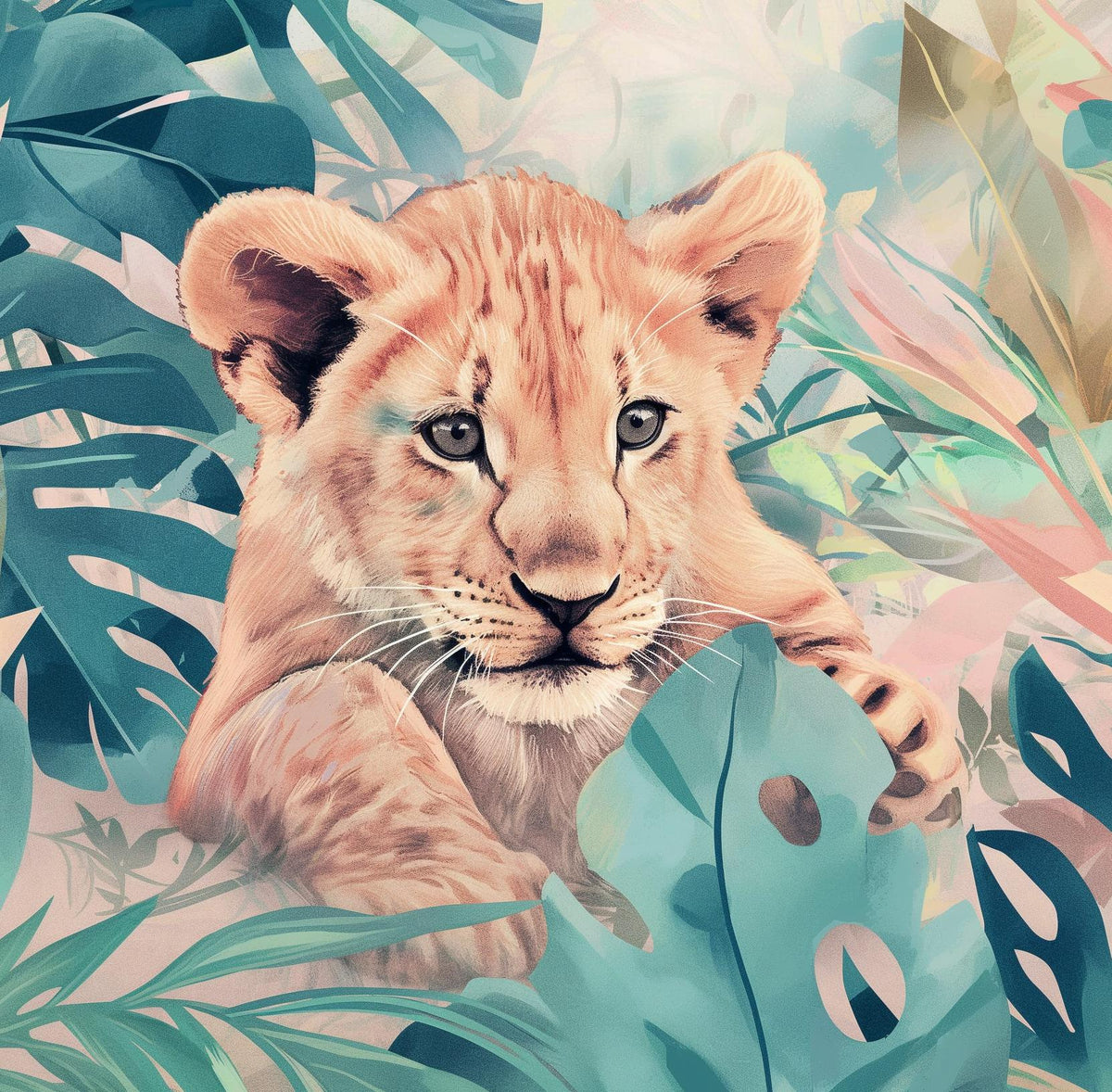 Papier peint lionceau roi de la jungle
