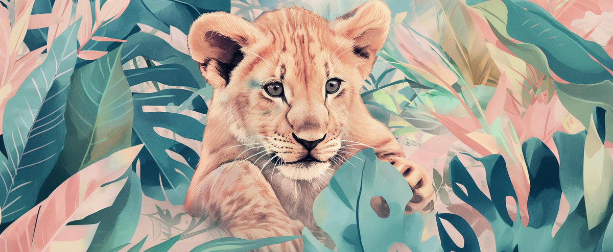 Papier peint lionceau roi de la jungle