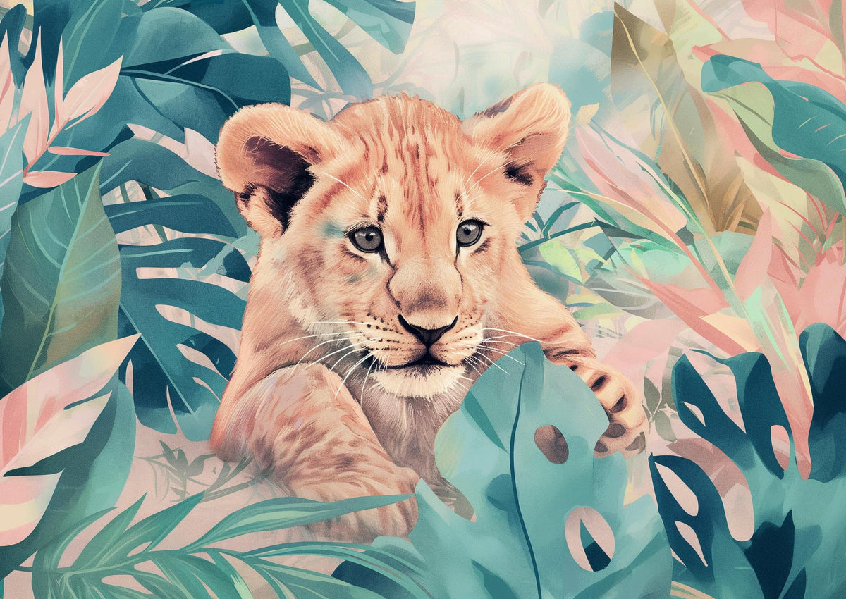 Papier peint lionceau roi de la jungle