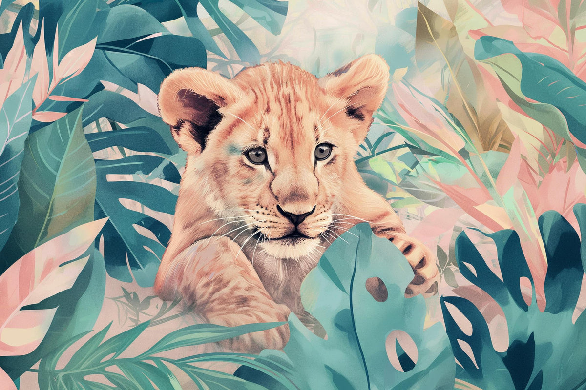 Papier peint lionceau roi de la jungle
