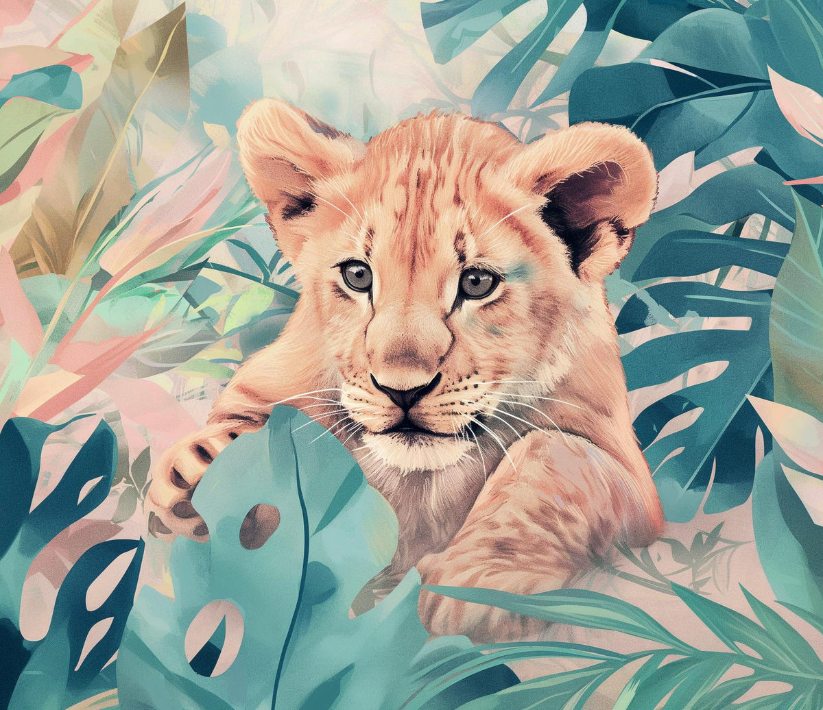 Papier peint lionceau roi de la jungle