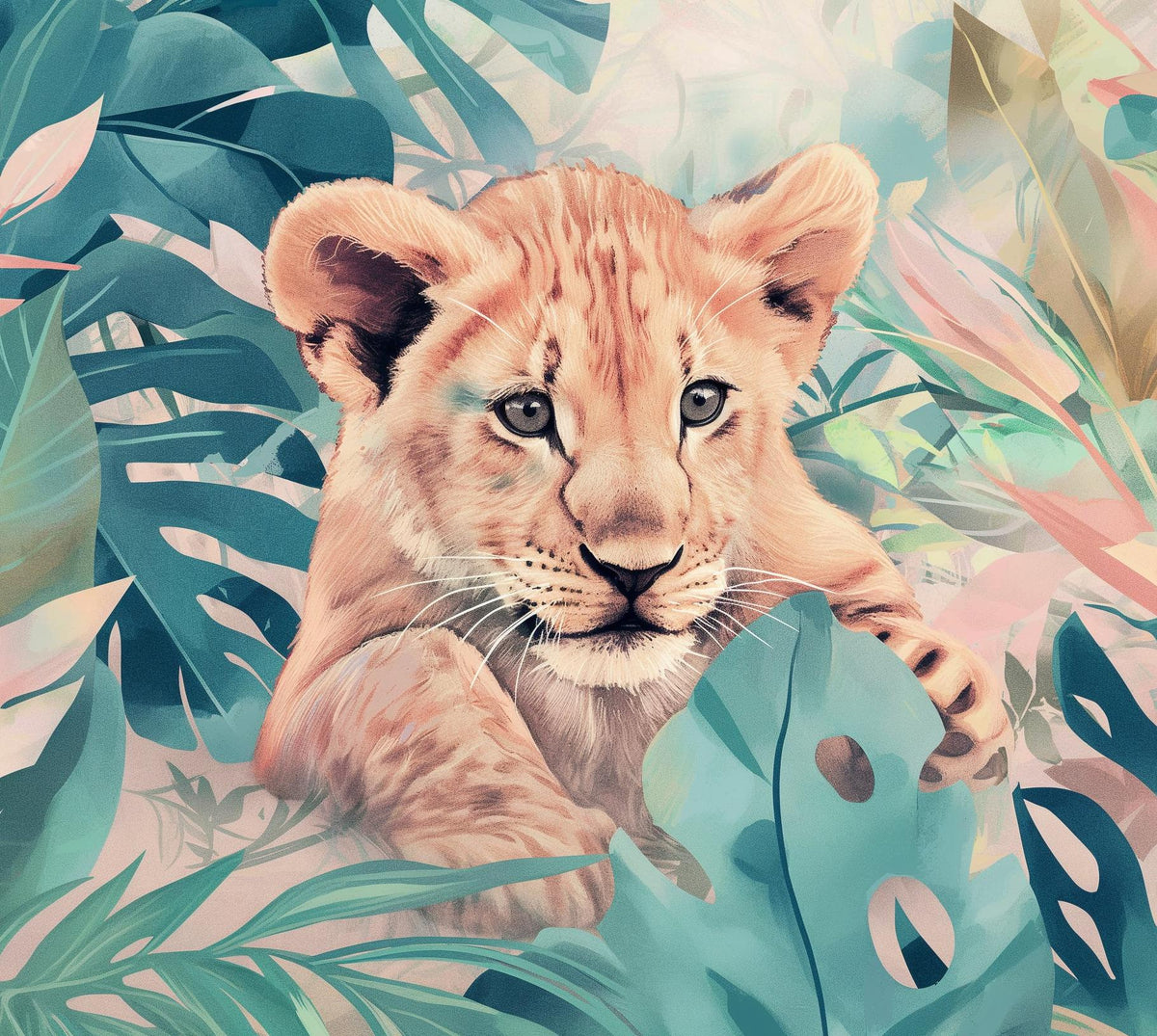 Papier peint lionceau roi de la jungle