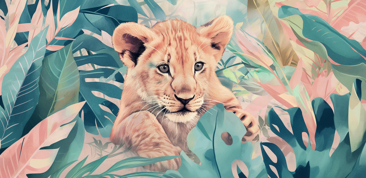 Papier peint lionceau roi de la jungle