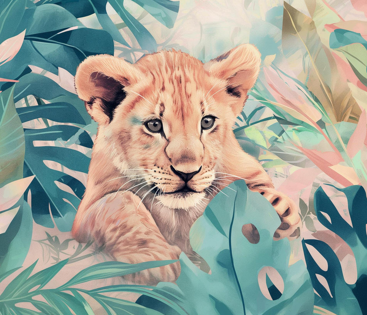 Papier peint lionceau roi de la jungle