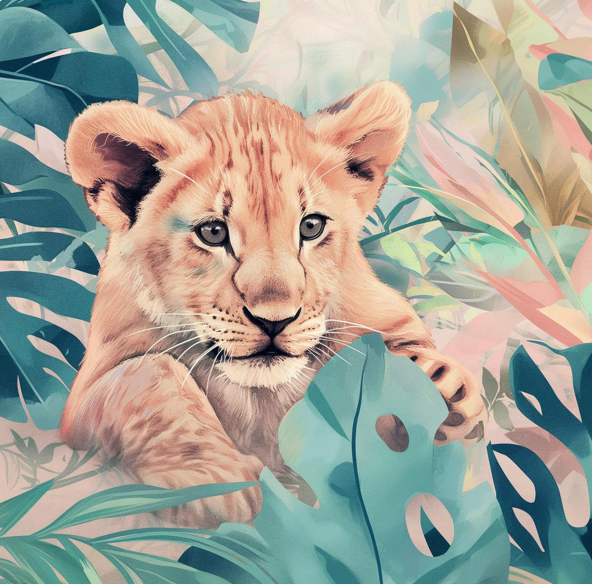 Papier peint lionceau roi de la jungle