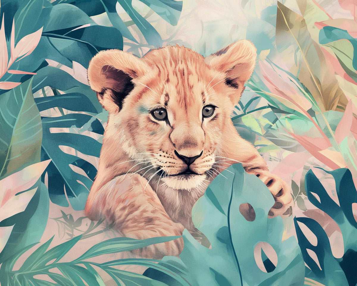 Papier peint lionceau roi de la jungle