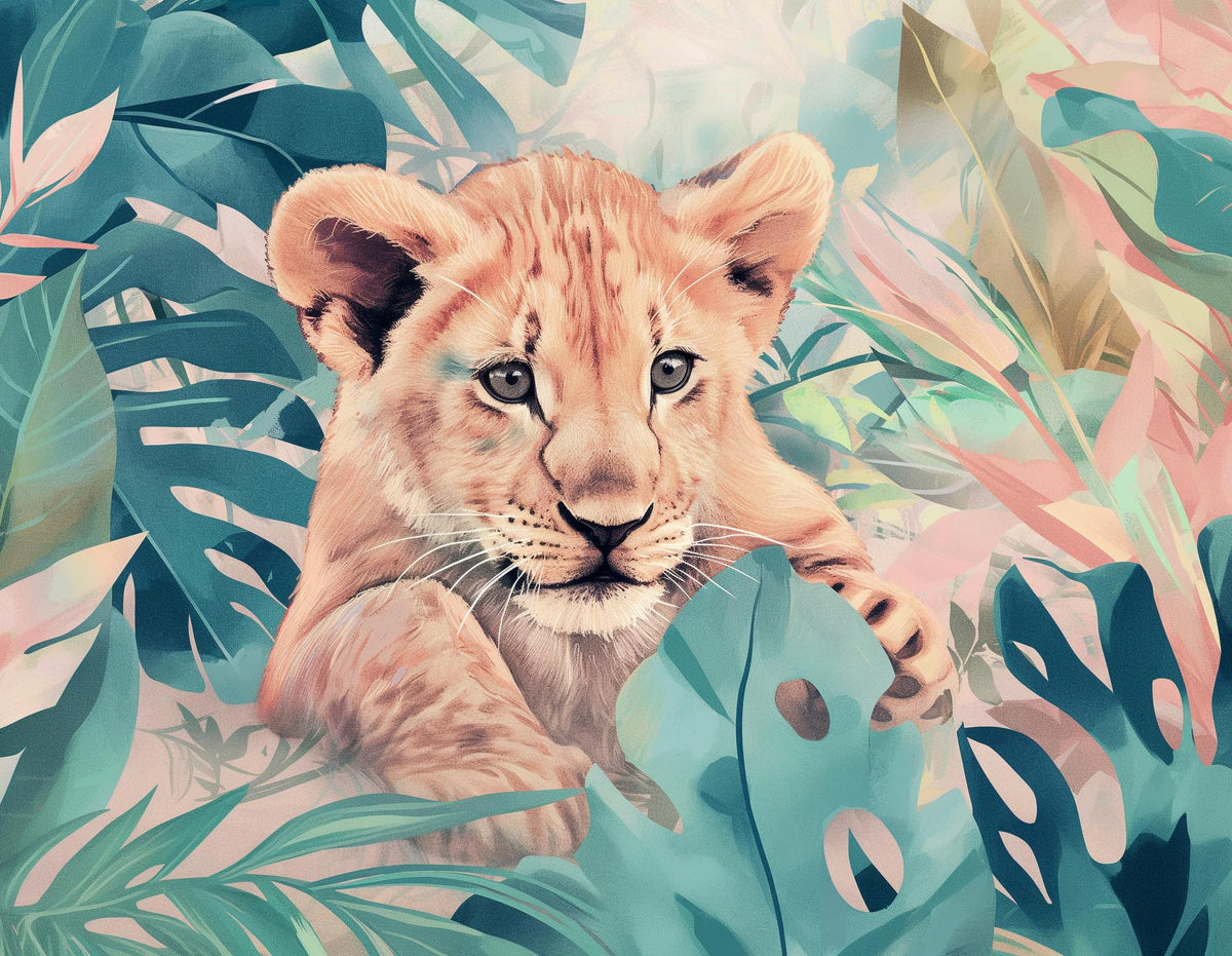 Papier peint lionceau roi de la jungle