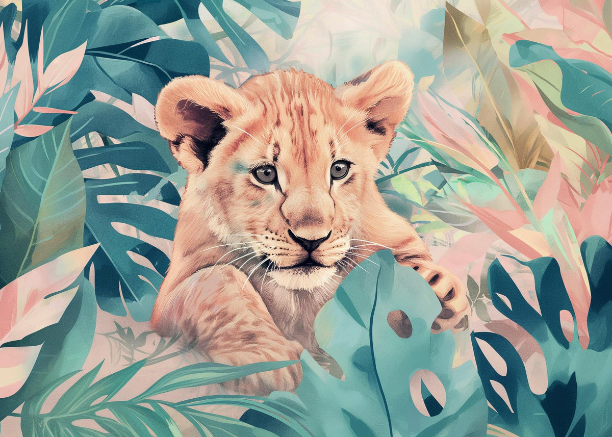 Papier peint lionceau roi de la jungle