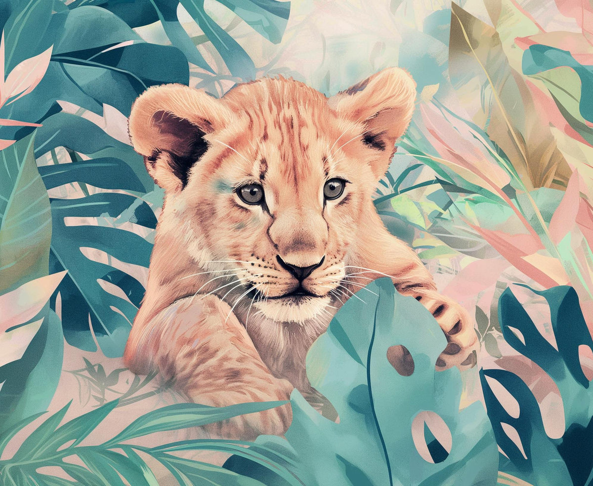 Papier peint lionceau roi de la jungle