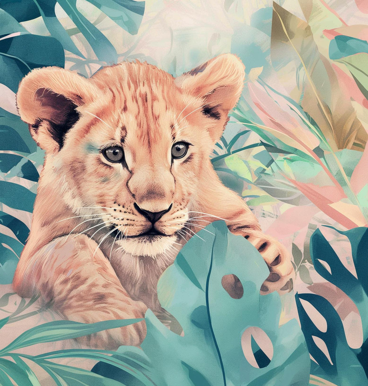 Papier peint lionceau roi de la jungle