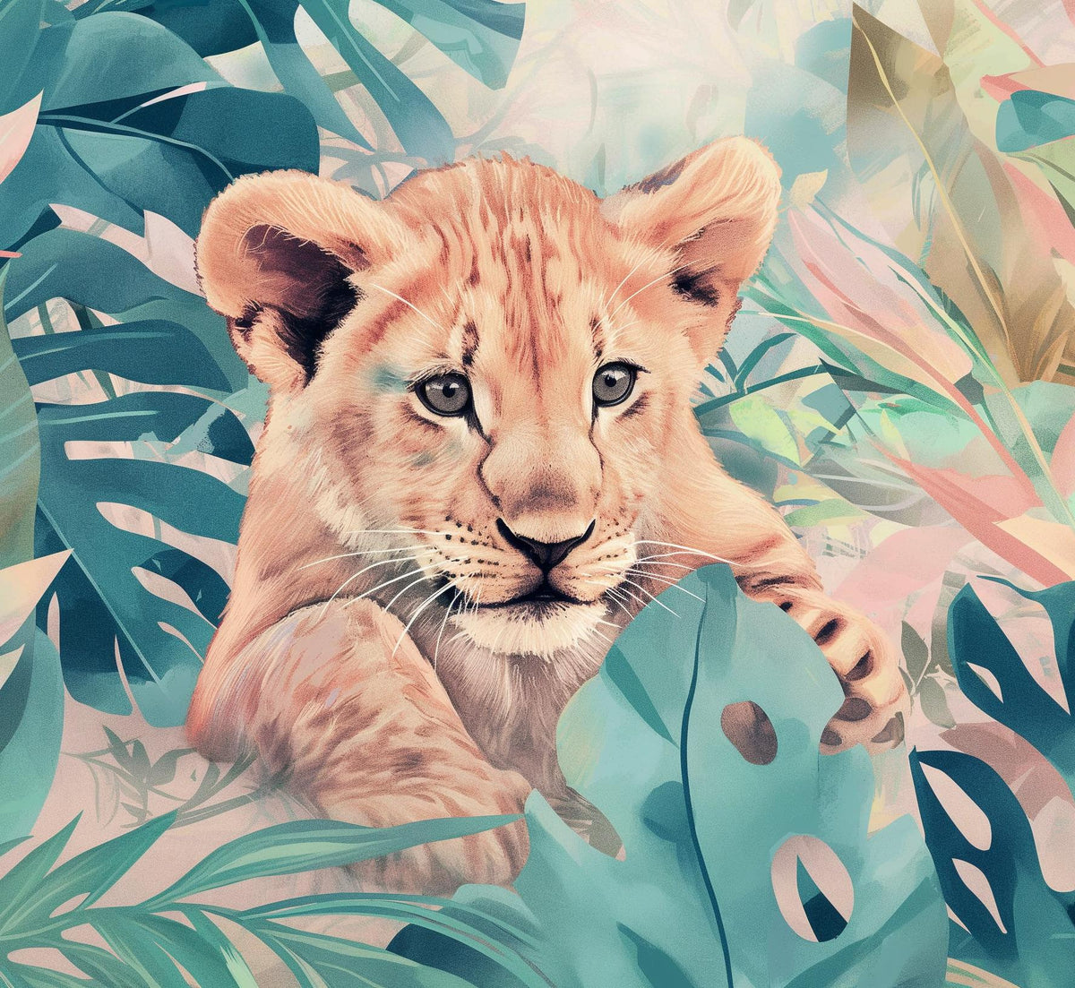Papier peint lionceau roi de la jungle