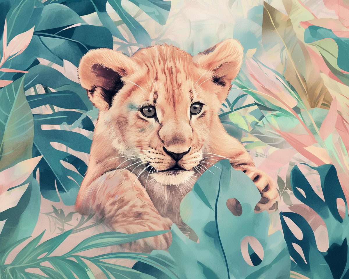 Papier peint lionceau roi de la jungle