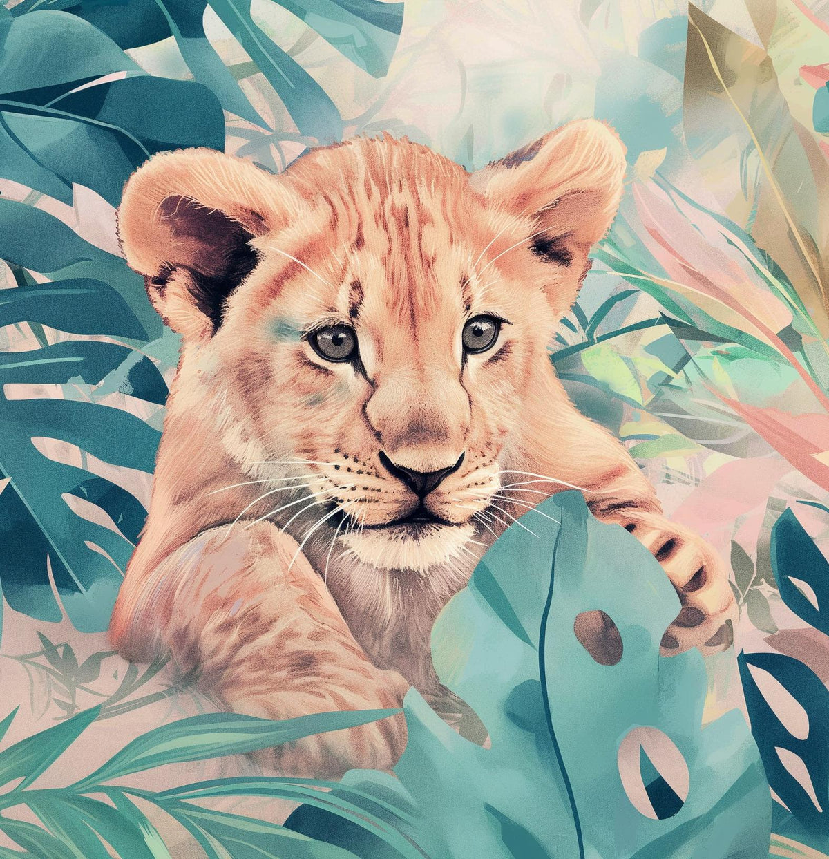 Papier peint lionceau roi de la jungle