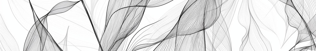 Papier peint feuillage abstrait noir et blanc