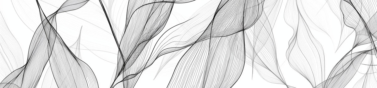 Papier peint feuillage abstrait noir et blanc