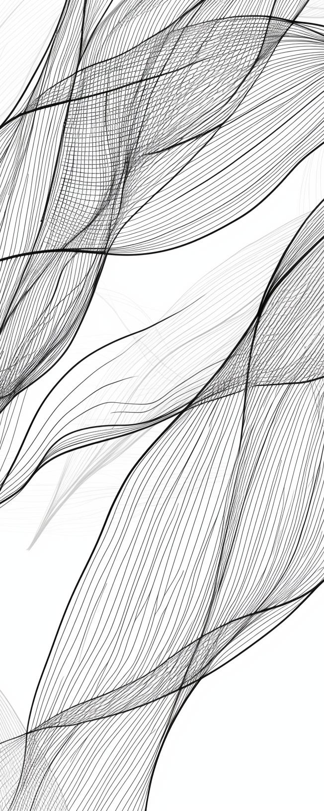 Papier peint feuillage abstrait noir et blanc